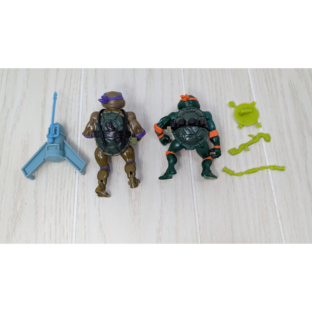 Playmates TMNT Sewer Swimmin Donatello Rock N Roll Michelangelo wind up figures - Picture 4 of 10